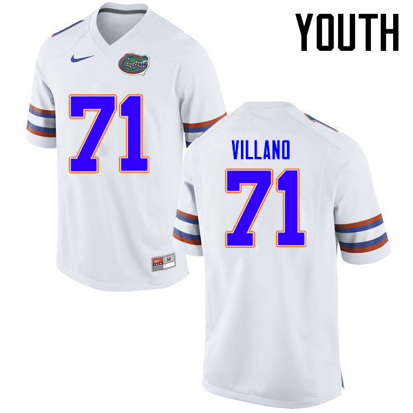 Youth Florida Gators #71 Nick Villano College Football Jerseys Sale-White